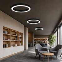 Luminaire suspendu LED circulaire à intensité variable pour salles de réunion de bureau et projets d'aménagement intérieur