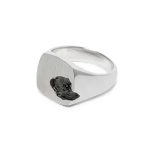 New Design 925 Sterling Silver 14K/18K Gold Plated Vermeil Trendy Fine Jewelry CZ Lab Grown Diamond Rough Groove Signet Ring