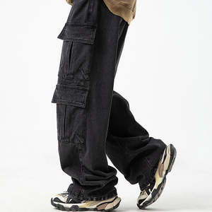 Pantalones Vaqueros Personalizados OEM, Pantalones Vaqueros Holgados de Cintura Baja Estilo Hip Hop, Pantalones Vaqueros de Mezclilla para Hombre y Mujer - Product Image 3