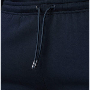 Conjunto de sudadera y pantalones deportivos de forro polar azul marino para hombre, corte ajustado, informal, atlético, para entrenamiento, con cintura elástica - Product Image 5