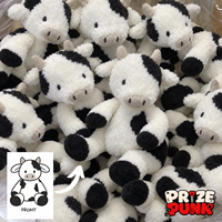 Peluche personnalisée JellyCat OEM ODM, jouet animal vache Smudge en peluche, poupée douce, vache noire et blanche en peluche pour cadeau d'anniversaire pour enfants SMG2C