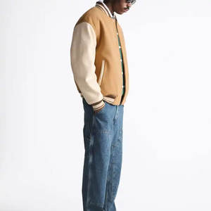 Veste de Baseball Lettermen à Logo Imprimé Personnalisé Style High Street Col Montant Hiver 100% Laine Look Classique Fabriqué en Usine - Product Image 4