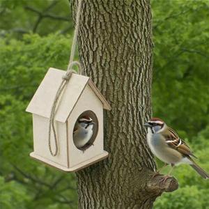 Jaula de madera Art Deco hecha a mano, diseño grabado de madera contrachapada respetuoso con el medio ambiente, técnica pintada, Decoración de mesa - Product Image 2