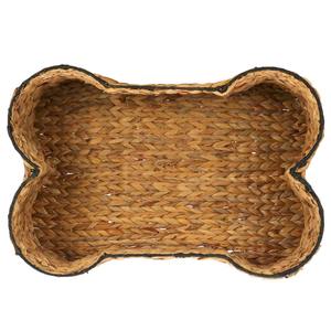 ตะกร้าผักตบชวาทรงกระดูกขอบดำ ตะกร้าเก็บของทำมือ ขายส่ง เป็นมิตรกับสิ่งแวดล้อม ผลิตในเวียดนาม - Product Image 4