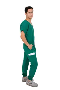 Men Surgical Jogger Jade Scrub Set - Short Sleeve V-Neck Top And Jogger Pants Custom