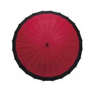 튼튼한 중국 비 폴리 에스터 야외 긴 우산 나무 손잡이