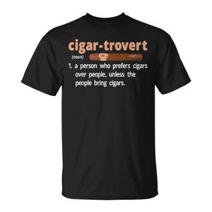 T-shirt divertente con definizione dell'introverso per fumatori di sigari - T-shirt promozionale per Trovert e Cigar-Trovert - Product Image 1