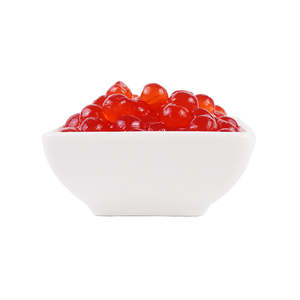 Perles de konjac élastiques aromatisées à la fraise, très vendues, pour bubble tea et desserts végétaliens, plus de 70 % de matière solide - Product Image 3
