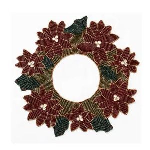 Mantel Individual con cuentas bordado a mano de calidad superior, diseño Floral para decoración de mesa, decoración de Navidad y boda - Product Image 4