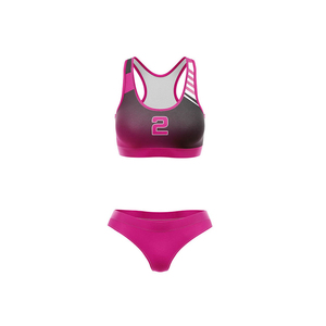 Personnalisez votre tenue de volley-ball à séchage rapide pour femmes et filles, ensembles de soutien-gorge de sport de plage avec motif par sublimation - Product Image 2