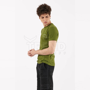 100% coton biologique hommes personnalisé été T-Shirts séchage rapide respirant tenue décontracté brodé Logo solide motif imprimé court - Product Image 6