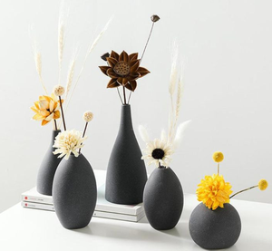 Qualité assurée Design moderne porte-plante en verre Vase métal de qualité supérieure fabriqué finition boue noire décor de bureau à domicile directement exporté - Product Image 4