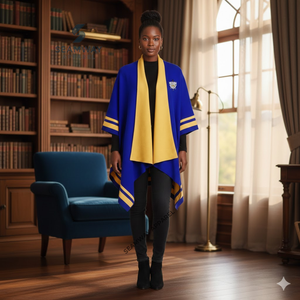 Sigma Gamma Rho Sorority Cape Shawl <b>Women</b> Poncho Wrap Casual Embroidered Wool Shoulder Cape Wrap Greek <b>Cloak</b> Draped Shawl - Product Image 4