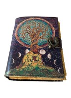 NEW ERA Buch Schatten Baum des Lebens UV-Druck Vintage Handgefertigtes A5 Leder-Tagebuch Notizbuch Skizzenbücher Baumwollpapier mit Büttenrand