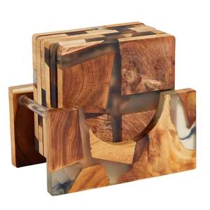 Sous-verre en résine de bois durable de qualité supérieure, diamètre 400 mm, pour tasses à thé chaud, mugs à café, surfaces de table délicates - Product Image 2