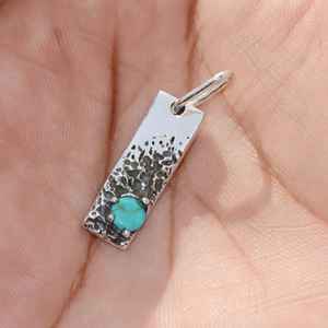 Arizona Turquoise Pendentif En Argent Sterling 925 Plaqué Or Lunette Réglage À La Main Collier De Pierres Précieuses Cadeau pour Les Femmes - Product Image 3
