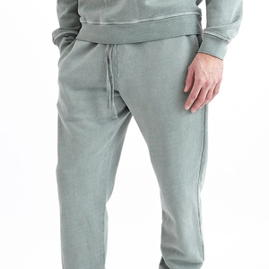 Ensemble de vêtements d'extérieur 2 pièces pour homme, sportif, chaud et décontracté, respirant, tricoté, 100% coton, doublure polaire, motif uni - Product Image 4