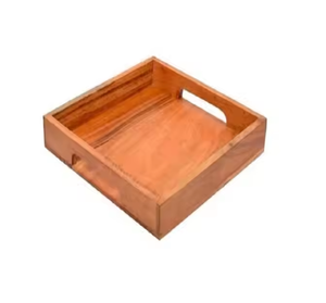 Bandeja DE SERVICIO DE MADERA hecha a mano Bandeja de servicio de madera natural Bandeja de madera rústica por decor IMPEX - Product Image 5