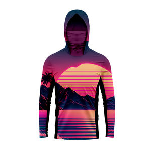 Sweat-shirts de pêche à sublimation de logo en gros, chemises de protection UV pour hommes, 2026, légers, rafraîchissants, à séchage rapide, sweat-shirt de pêche - Product Image 5