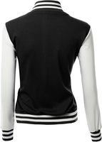 Jaket Varsity Wanita Custom Made Bordir Wol Pola Huruf Tahan Angin Pewarnaan OEM Regular Bomber Katun Shell Poliester