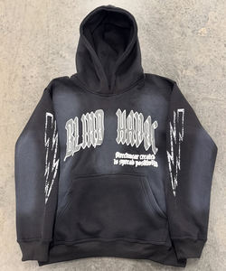 ชุดเซ็ตเสื้อฮู้ดและกางเกงวอร์มขายดีสำหรับฤดูหนาว ลายพิมพ์สกรีน ผ้าฟลีซฟอกสี 360 GSM ทรงขาบาน สไตล์แบ็กกี้ - Product Image 2