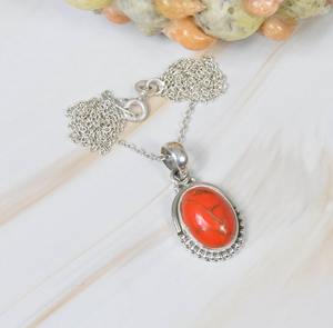 Orange Turquoise Gemstone Pendentif En Gros 925 Sterling Silver Fine Jewelry Pendentif Avec 925 Timbre Argent Pendentif Bijoux - Product Image 3