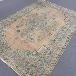 Alfombra Turca Vintage de 6.1x8.6 pies, Alfombra Grande, Alfombra Persa Azul - Product Image 2