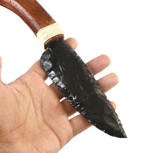 Couteau artisanal en obsidienne noire de qualité supérieure, athame, poignard, design mascotte, MUNTAHA AGATE, 5-5,5 pouces, toucher réel pour l'art - Product Image 6