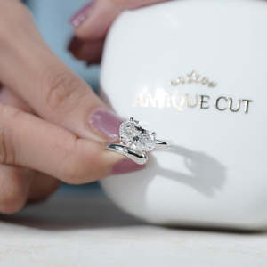 IGI Certified Women's White Gold Engagement <b>Ring</b> Bypass Design Oval Cut Solitaire <b>Diamond</b> <b>Rings</b> Collection - Product Image 6