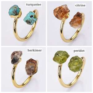 Anillo de Plata de Ley 925 Eternity Vermeil hecho a mano diseño clásico único con incrustaciones de ajuste de bisel de piedras preciosas naturales en bruto - Product Image 6