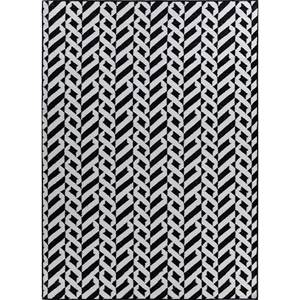 Tapis en laine tissée plate Alhambra gris et noir, motifs géométriques et abstraits, pour couloir, modèle rectangulaire ADWP-13072 - Product Image 1