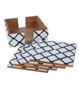 Ensemble de sous-verres traditionnels en résine de Pvt Ltd avec support, tapis traditionnels et coussinets - Product Image 5