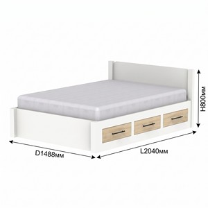 Lit superposé moderne 2280 avec 3 tiroirs de rangement latéraux, panneaux en bois décoratifs, mobilier de chambre minimaliste, robuste - Product Image 4