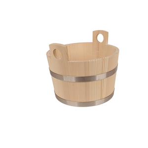 Seau de sauna en bois de sapin de qualité supérieure Vapeur sèche-Conception à double poignée-Artisanat européen traditionnel Équipement de spa de qualité commerciale - Product Image 1