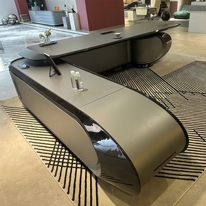 Escritorio de Oficina de Lujo en MDF Marrón, Forma de L, Conjunto de Muebles Ejecutivos, Estación de Trabajo Modular Moderna para Director, Mesa para Computadora - Product Image 5