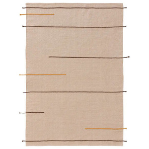 พรมผ้าฝ้ายสีเบจ100X150ซม. สำหรับห้องอาหาร/ทางเข้าห้องนอนห้องนั่งเล่น - Product Image 5