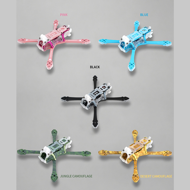 Axisflying Carbon Fiber True X Structure Bando 5 5'' FPV Drone Frame for Racing Freestyle Quadquater Pink Blue Black Camouflage