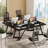 Escritorio Ejecutivo Grande de 180 cm OEM, Muebles Comerciales, Escritorio de Oficina Negro con Marco Metálico, Mesa de Estudio y Escritura, Muebles de Oficina