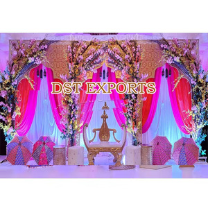 Diseño DE BODA Soporte de metal de acero inoxidable Fondo de escenario de boda moderno Marcos de metal Decoración de boda de lujo Marco de metal - Product Image 2