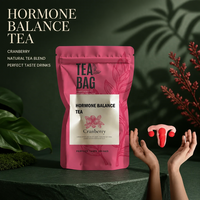Mélange de thé aromatisé aux herbes OEM ODM avec feuille de framboise rouge et fraise, thé pour l'équilibre hormonal pour femmes