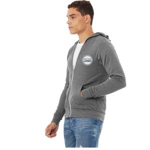 Sudadera con Capucha Trrblend para Hombre, Manga Larga, Ligera, con Bolsillo con Cremallera, Sudadera Tri-Blend - Product Image 5