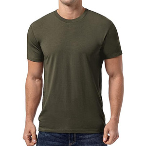 Logo personnalisé hommes coupe ample qualité t-shirts Performance Streetwear bambou t-shirt sport de gymnastique t-shirt pour hommes livraison DDP - Product Image 2