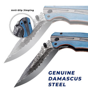 Couteau pliant de poche de style nouveau, OEM personnalisé, de qualité industrielle, pour le camping en plein air, la chasse, avec lame en acier Damas et garantie de 3 ans - Product Image 3