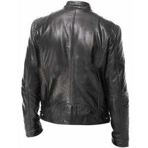 Veste en cuir de qualité supérieure pour homme Manteaux chauds et épais en polaire avec fermeture éclair Vestes en cuir de motard décontractées vintage pour homme - Product Image 6