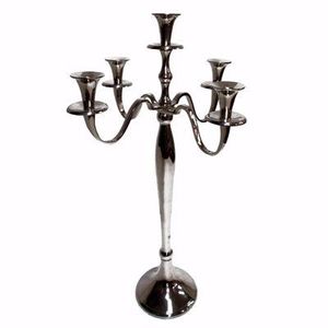 Five <b>Candle</b> <b>Holder</b> Metal Candelabra Stand <b>Gold</b> Silver Modern Design for Luxury Interior Design Christmas Romantic Dinner Event - Product Image 5