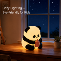 Veilleuse LED Panda en ABS en forme de biberon, mignonne, adorable, douce, souple, à piles, tactile et à intensité variable, pour la maison, la chambre d'enfant, le bureau et comme cadeau