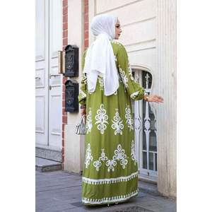 Irina Viscosa Vestido Modesto Aceite Verde - Product Image 3