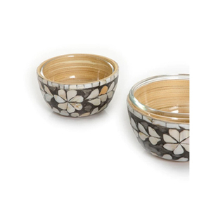 Lot de 2 bols à chocolat faits à la main en bois et en verre parfaits pour les repas à la maison et les événements de mariage - Product Image 6