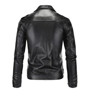 Trendy Winter Men's Genuine Leather Cow Skin Canvas Motorcycle <b>Jacket</b> <b>Mandarin</b> <b>Collar</b> Plus Size 8XL Customized High Street Style - Product Image 3