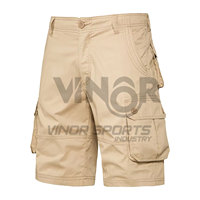 Short cargo d'été à poches multiples pour hommes Pantalon court tactique en coton kaki pour hommes Joggers décontractés